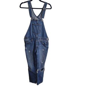 Levi's Classic Denim Overalls Distressed Blown Out Knee Size S